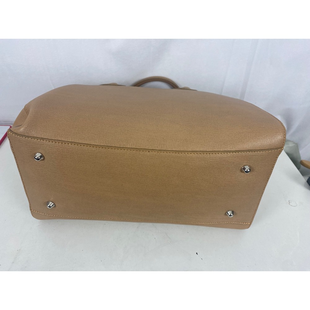 Laura Di Maggio Cappuccino Leather Satchel Crossbody Bag New zipper Minimalist, - Picture 3 of 7